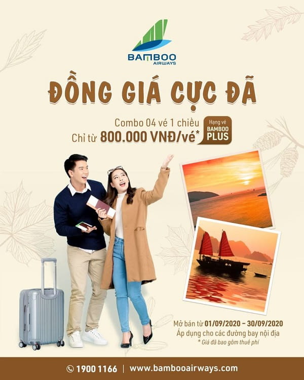 Bay đồng giá cực đã cùng khuyến mãi hấp dẫn của Bamboo Airways