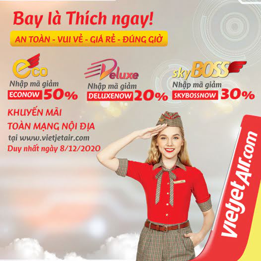 Cùng Vietjet Air lên kế hoạch bay cả năm 2021 an toàn với giá vé giảm tới 50% Cùng Vietjet Air lên kế hoạch bay cả năm 2021 an toàn với giá vé giảm tới 50%
