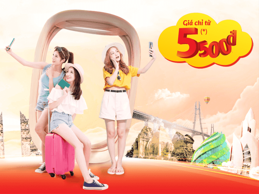 Bay khắp muôn nơi cùng Vietjet với vé chỉ từ 5.500 đồng Bay khắp muôn nơi cùng Vietjet với vé chỉ từ 5.500 đồng